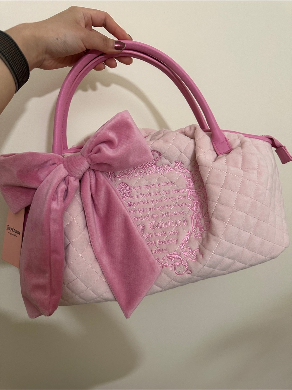 Juicy Couture Velour Juicy Tale Bowlers Pink NWT